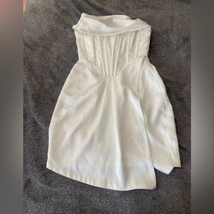 Heiress White satin draped corset mini dress XXS Read description